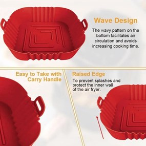 Φόρμα Σιλικόνης Τετράγωνη για Air Fryer 16cm