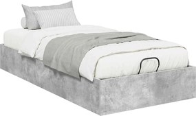 vidaXL Κρεβάτι Οθωμανικού Τύπου Σκυρόχρωμο Γκρι 90 x 200 cm