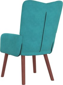 vidaXL Πολυθρόνα Τιρκουάζ 63 x 67 x 94 εκ. Βελούδο