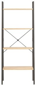 vidaXL Ραφιέρα 4 Επιπέδων Ανοιχτό Καφέ &amp; Μαύρο 56 x 35 x 140 εκ.