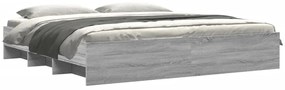 vidaXL Πλαίσιο Κρεβατιού Γκρι Sonoma 200x200 εκ. Επεξεργασμένο Ξύλο