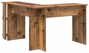 vidaXL Γωνιακό γραφείο με ράφι Παλιό Ξύλο 140 x 113,5 x 75 εκ.