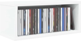 vidaXL Ράφι Αποθήκευσης CDs 2 τμχ. Λευκό 40 x 17 x 17 εκ.