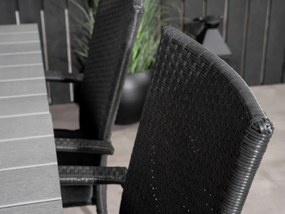 Σετ Τραπέζι και καρέκλες Dallas 2341, Polyξύλο, Πλαστικό ψάθινο, Μαξιλάρι καθίσματος: Ναι | Epipla1.gr