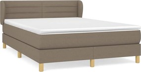 vidaXL Κρεβάτι Boxspring με Στρώμα Taupe 140x200 εκ. Υφασμάτινο