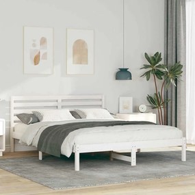 vidaXL Σκελετός Κρεβατιού Λευκό 150 x 200 cm Μασίφ ξύλο πεύκου