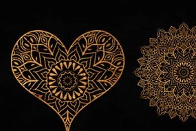 Intra απο ξύλο plywood 3mm-4mm πάχος κοπής με λέιζερ 3D Heart Mandala Δίασταση 30x30 cm INTRAFABR-88227009