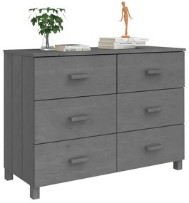 vidaXL Συρταριέρα HAMAR Σκ. Γκρι 113 x 40 x 80εκ. Μασίφ Ξύλο Πεύκου