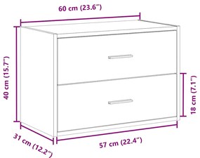 ΝΤΟΥΛΑΠΙ ΜΕ 2 ΣΥΡΤΑΡΙΑ ΜΑΥΡΗ ΔΡΥΣ 60X31X40 CM ΞΥΛΙΝΗ ΚΑΤΑΣΚΕΥΗ 858823