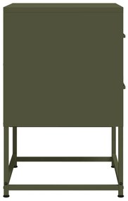 vidaXL Κομοδίνα 2 τεμ. Πράσινο Λαδί 36x39x60,5 εκ. από Χάλυβα