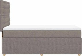 vidaXL Κρεβάτι Boxspring με Στρώμα Taupe 100 x 200 εκ. Υφασμάτινο