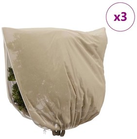 vidaXL Καλύμματα Φλις Προστασίας Φυτών από Παγετό 3 pcs Μπεζ