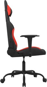 vidaXL Καρέκλα Μασάζ Gaming Μαύρη και Κόκκινη Υφασμάτινη
