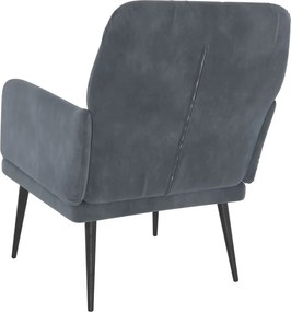 vidaXL Πολυθρόνα Σκούρο Γκρι 62 x 79x 79 εκ. Βελούδινη