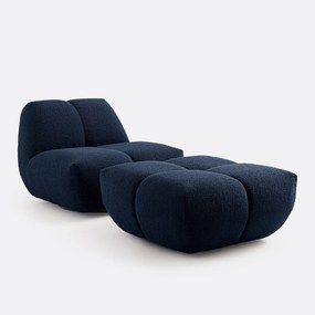 Πουφ με χοντρή υφή bouclette, 83 εκ., Nuria