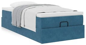 Οθωμανικό κρεβάτι με στρώμα σκούρο μπλε 90x190cm Velvet