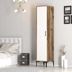 Μονοφυλλη Ντουλαπα Καρυδια/ Λευκο KUMSAL 47.5x40x201.4