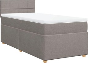 vidaXL Κρεβάτι Boxspring με Στρώμα Taupe 90x200 εκ. Υφασμάτινο