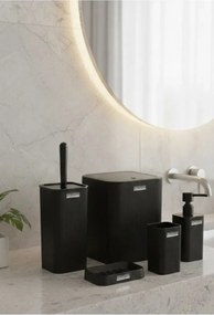 Stewehome σετ μπάνιου με πλαστικά τεμάχια σε λευκό με ριγέ τετράγωνο σχέδιο