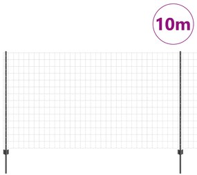 vidaXL Φράκτης  με 10 U Posts Γκρι 1.4x10 μ Χάλυβας