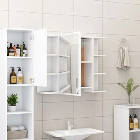 vidaXL Καθρέφτης Μπάνιου με Ντουλάπι Λευκό 80x20,5x64 εκ. Επεξ. Ξύλο