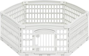 vidaXL Παιχνιδόσπιτο Σκύλου 6 Πάνελ 122 x 106,5 x 40 εκ Πλαστικό Λευκό