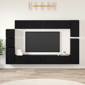 vidaXL Σετ επίπλου τηλεόρασης 9 pcs Μαύρη δρυς Επεξεργασμένο ξύλο