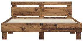 vidaXL Σκελετός Κρεβατιού με κεφαλάρι Στερεό Ξύλο Δρυός