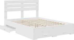 vidaXL Σκελετός Κρεβατιού Λευκό 160 x 200 cm Επεξεργασμένο Ξύλο