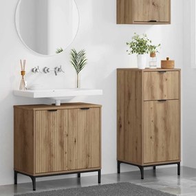 vidaXL Σετ Επίπλων Μπάνιου Καρό 2 pcs artisan δρυς 39.5 x 36 x 88 εκ