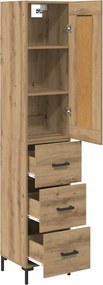 vidaXL Highboard Artisan Oak 34,5 x 34 x 180 εκ. Επεξεργασμένο Ξύλο