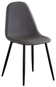 Καρέκλα Celina Black Grey ΕΜ907,1ΜP 45x54x85cm Σετ 4τμχ Metal, Technoderma