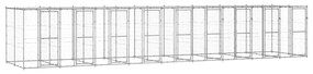 Κλουβί Σκύλου Εξ. Χώρου με Στέγαστρο 21,78 μ² Γαλβ. Χάλυβας