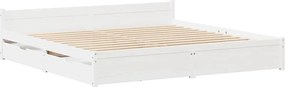 vidaXL Σκελετός Κρεβ. Χωρίς Στρώμα Λευκό 140x190 εκ Μασίφ Πεύκο
