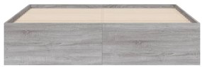 vidaXL Πλαίσιο Κρεβατιού με συρτάρια Γκρι sonoma 140x200εκ. Επεξ. Ξύλο