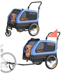 VEVOR Dog Bike Trailer, Supports up to 40 kg, 2-in-1 Pet Stroller Cart Bicycle Carrier for Small &amp; Large Dogs, Easy Folding Frame with Quick Release Wheel, Universal Bicycle Coupler, Internal Leash
