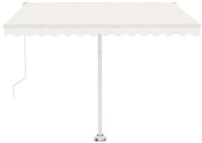 vidaXL Τέντα Συρόμενη Χειροκίνητη με LED Κρεμ 350 x 250 εκ.