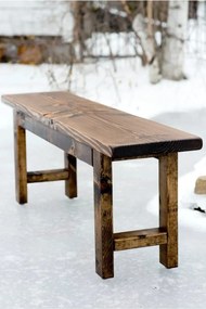 Stewehome Ξύλινος Πάγκος Rustic με Φυσική Απόχρωση Καρυδί 100x28x43 cm