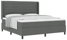 vidaXL Κρεβάτι με Στρώμα Σκελετού Γκρι 180x200 εκ. Ύφασμα