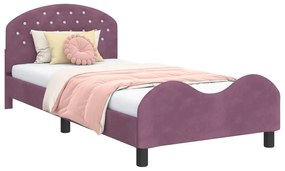 vidaXL Κρεβάτι Παιδικής Κρεβατοκάμαρας με Κεφαλάκι Μοβ 90 x 190 cm