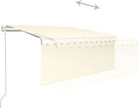 vidaXL Ηλεκτρική τέντα με LED και αισθητήρα 3 x 2,5 m Κρεμ