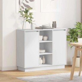 vidaXL Κονσόλα με LED Λευκή 90x32x75 εκ. Κατασκευασμένο ξύλο
