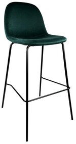 Σκαμπό Bar ArteLibre BROOKLYN Κυπαρισσί/Μαύρο Βελούδο/Μέταλλο 47x51x96cm