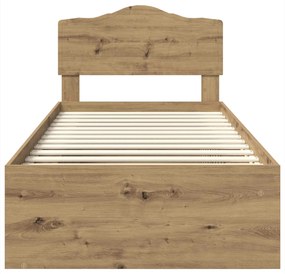 vidaXL Σκελετός Κρεβατιού Καρυδιά Χειροποίητης Εργασίας 90 x 190 cm