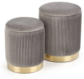 MONTY set of two stools: color: grey DIOMMI V-CH-MONTY-PUFA-POPIEL DIOMMI-60-21562