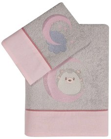 Πετσέτες Βρεφικές Sonic (Σετ 2τμχ) Ecru-Pink Kentia Towels Set 70x125cm 100% Βαμβάκι