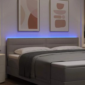 vidaXL LED κεφαλάρι Taupe ύφασμα