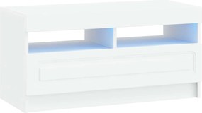 vidaXL Ντουλάπα LED Τηλεόρασης Λευκό Επεξεργασμένο Ξύλο