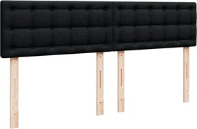 vidaXL Κρεβάτι Boxspring με Στρώμα Μαύρο 200x200 εκ. Υφασμάτινο