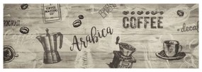 Χαλί Κουζίνας Πλενόμενο Γκρι Επιγρ. Coffee 60x180 εκ. Βελούδο - Γκρι